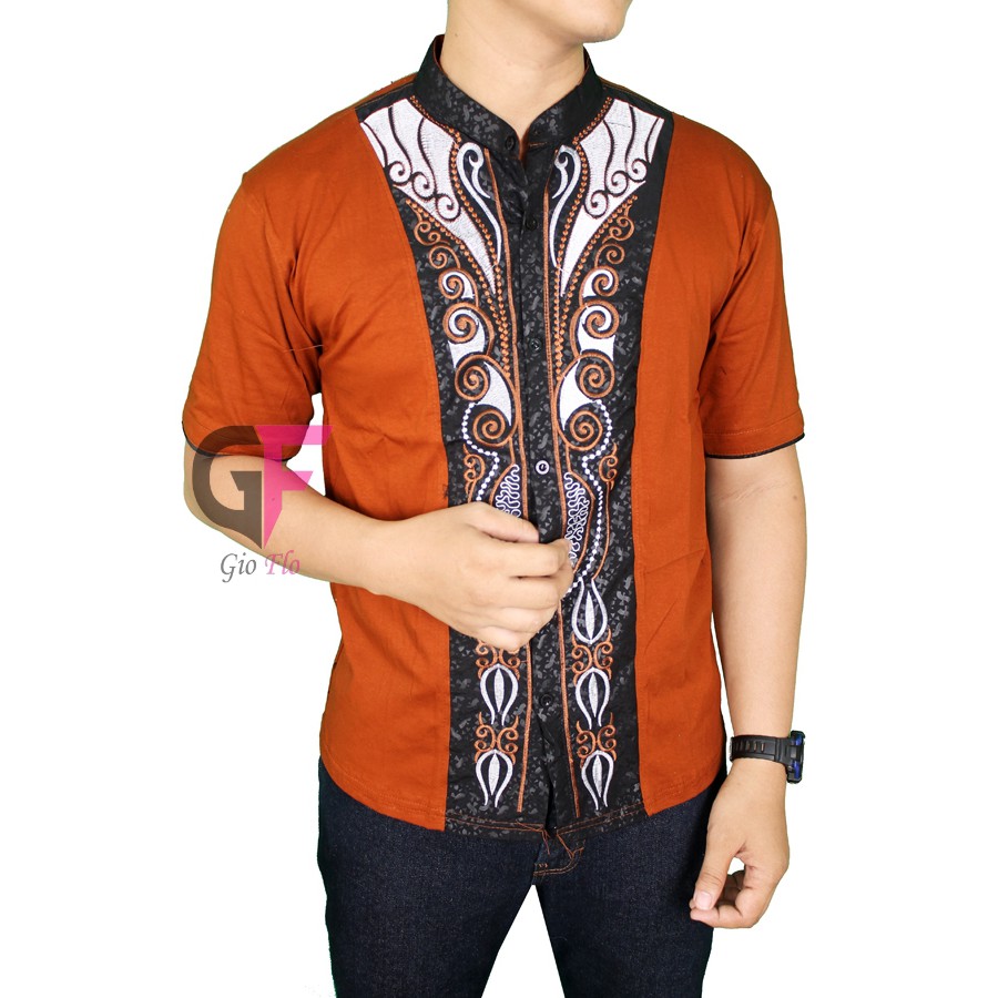 GIOFLO Baju Koko Modern Elegan Lengan Pendek Brown / KKS 24