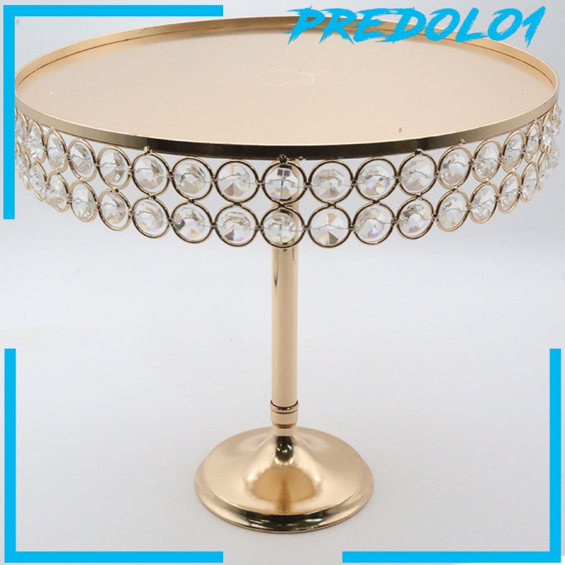 [PREDOLO1] Gold Cake Stand Inlaid Crystal Cake Holder Fruit Countertop Decoration