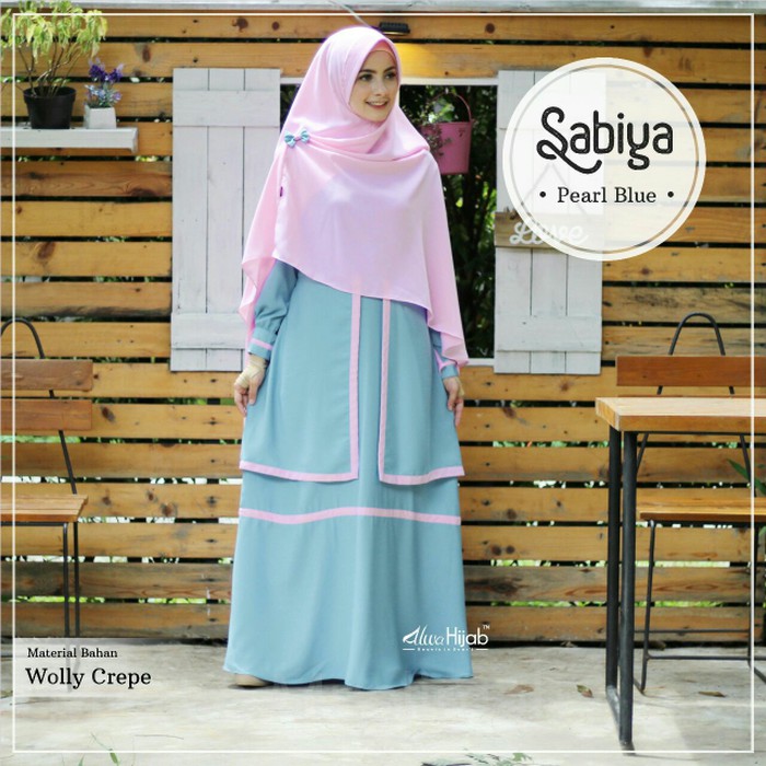 READY UP GAMIS SABIYA SET BUSUI WOLLYCRAPE CALTRI ALWA HIJAB
