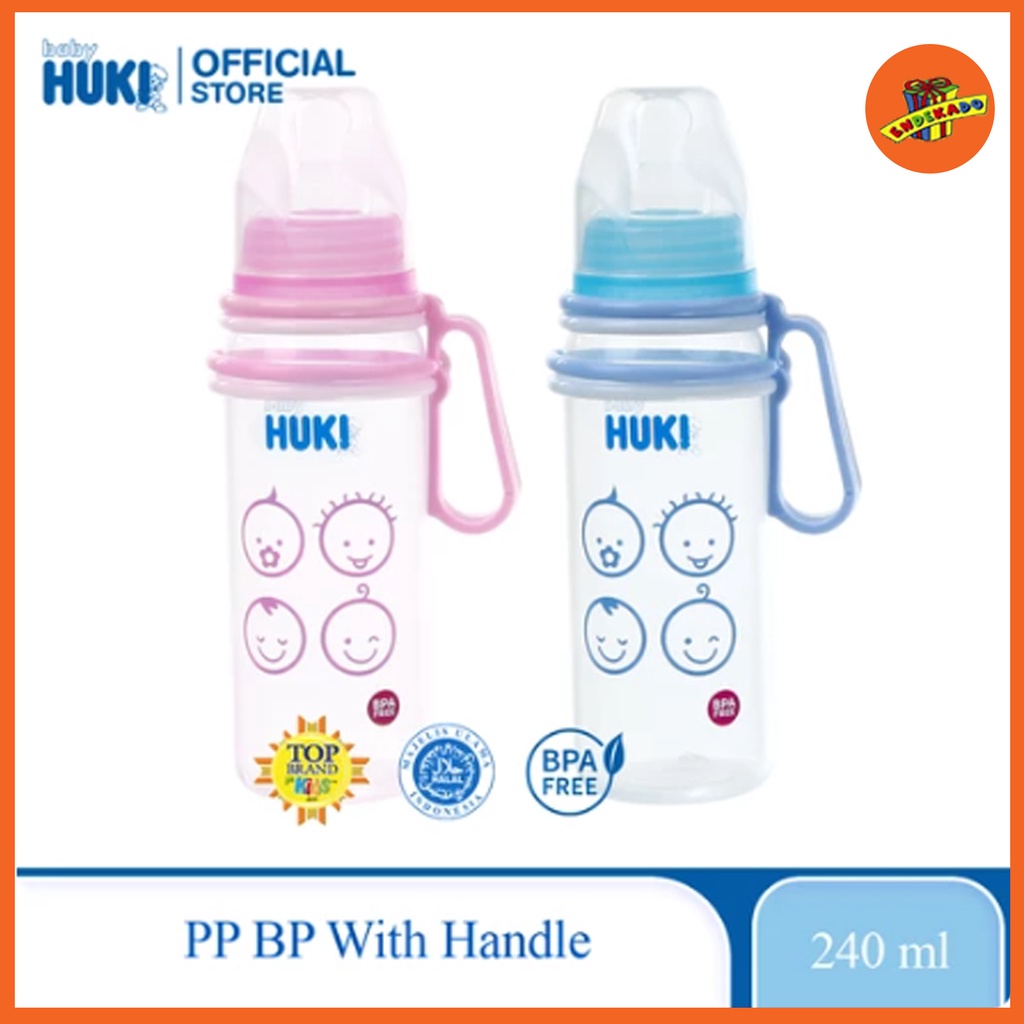 MAKASSAR! HUKI BOTOL BP With HANDLE 240ML - Botol Susu