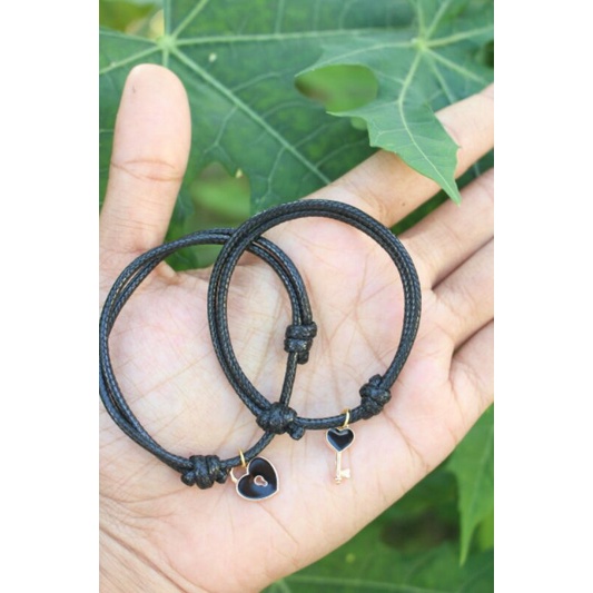 Gelang couple kunci gembok hati waterproof/gelang kunci/gelang gembok/gelang wanita/gelang pria