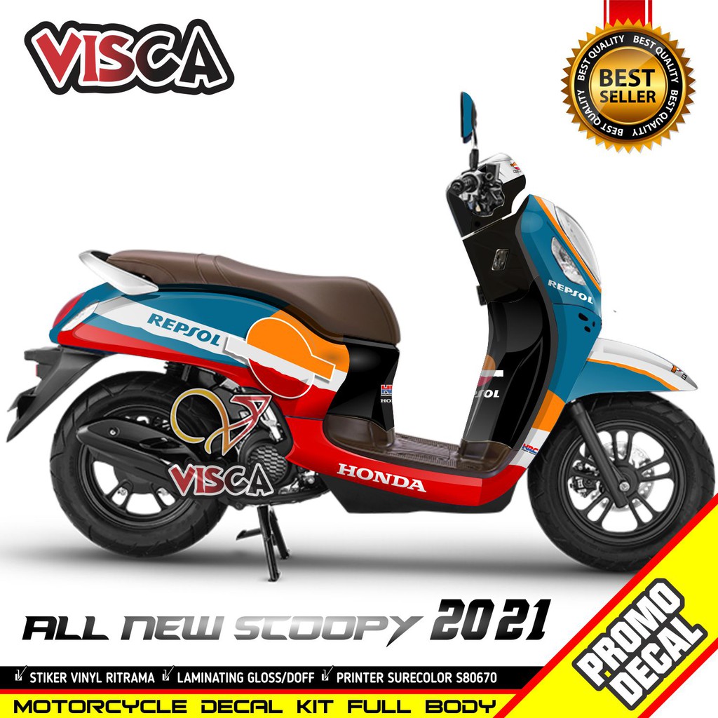 Decal Scoopy Full Body Stiker Scoopy 2021 Stiker Scoopy 2021 Full Body Decal Scoopy New 2021 Repsol 