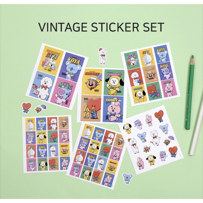 PO SALE OFFICIAL BT21 Vintage Sticker Set