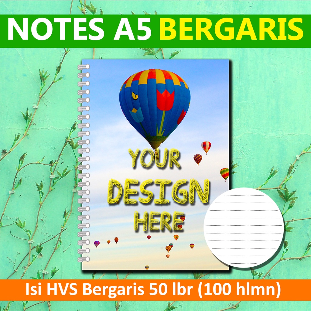 

Notebook Custom A5 Spiral - Isi 50 lembar - Minimal Pemesanan 2 pcs
