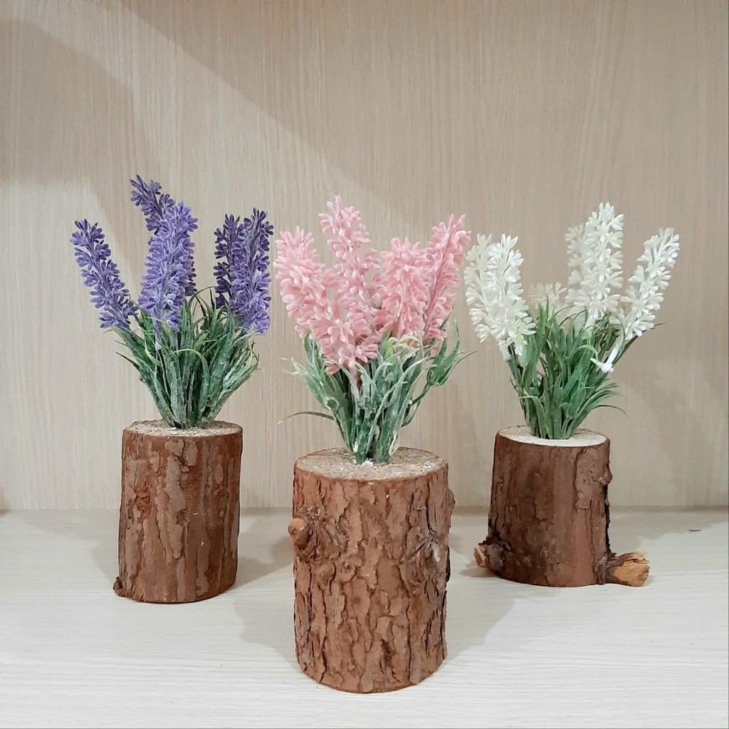  Tanaman  Hias  Imitasi Set Pot Kayu Karangan Bunga Dekorasi  