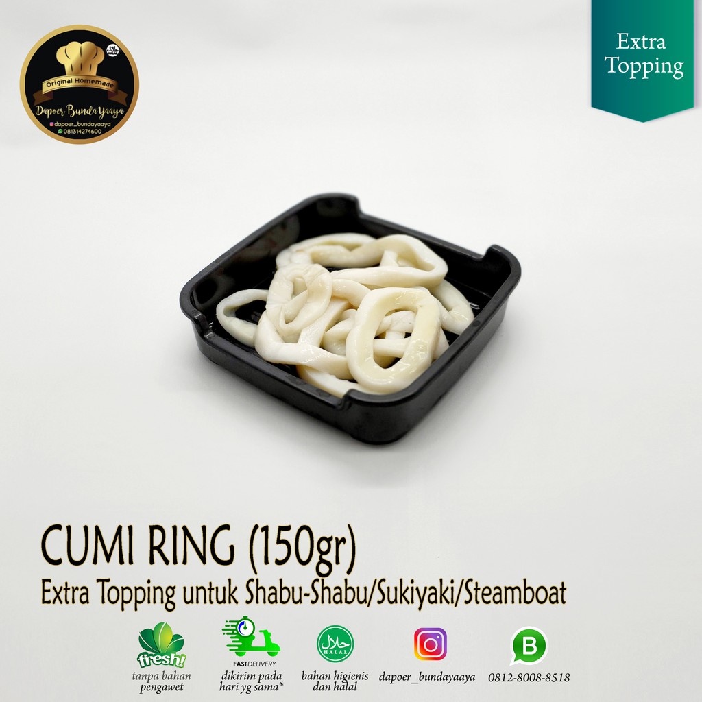 

Cumi Ring (150gr) untuk Shabu Shabu/Sukiyaki/Steamboat (Halal Food)