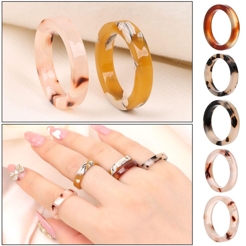 Lily Asetat Cincin Unisex Gadis Wanita Hadiah Pesta Kreativitas Perhiasan Vintage