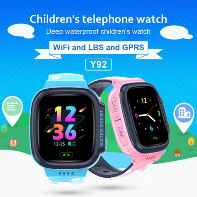 Smartwatch Y92 Jam HP Anak support Wifi LBS dan GPRS