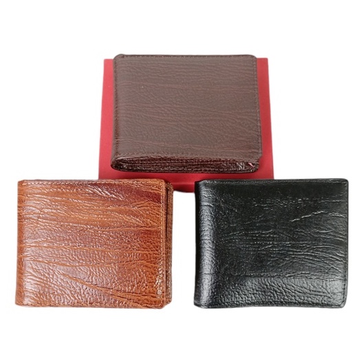 Dompet Pria Motif Serat Kayu Dompet Lipat Kulit Asli