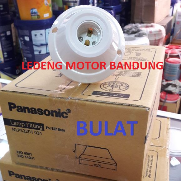 Lamp Fitting Panasonic E27 Fiting Lampu Plafon Rumah Bulat Kotak