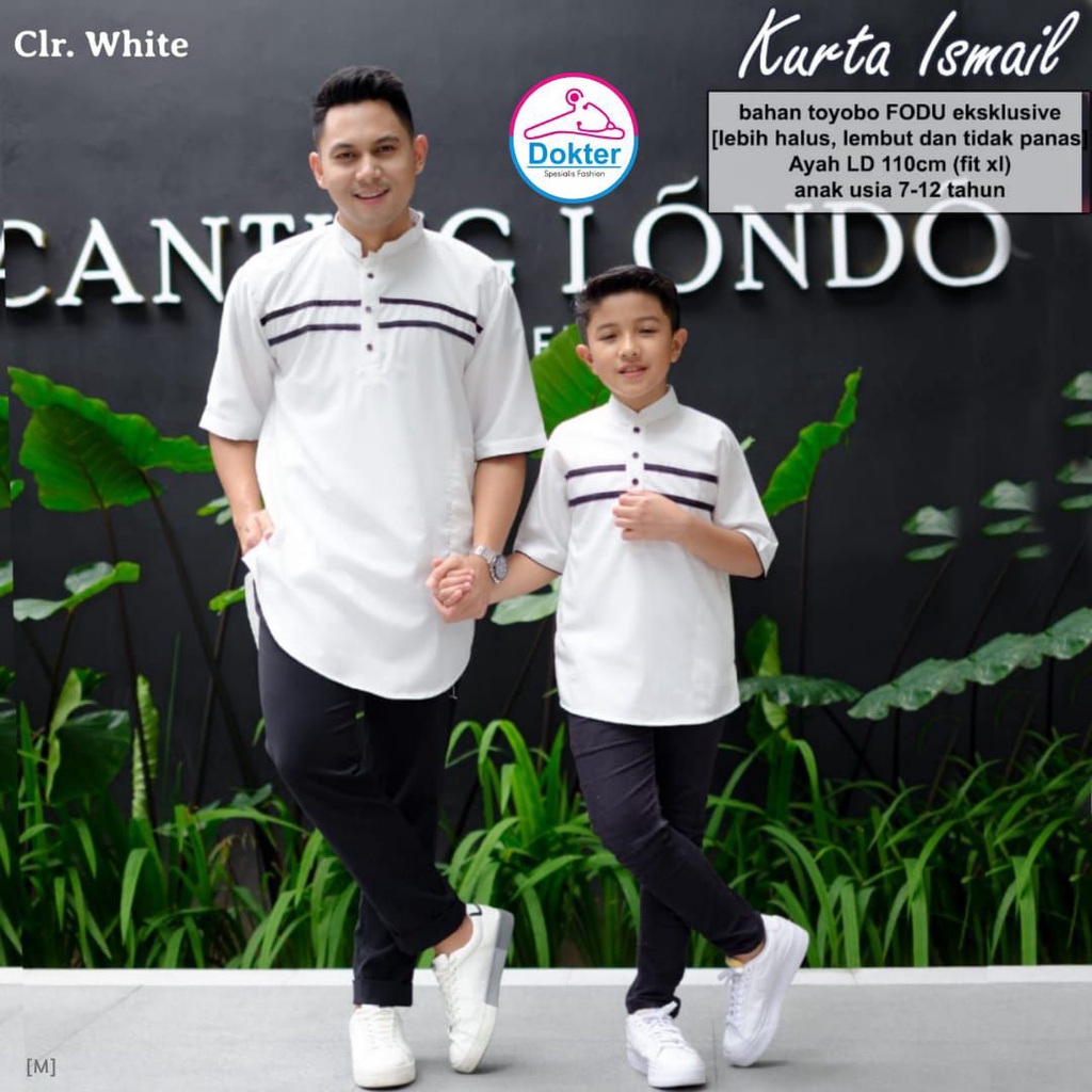 Koko Dewasa - Koko Anak Laki laki / Koko Cuople Ayah dan Anak Lengan Pendek Matt Katun Toyobo Import / Kurta Pakistan