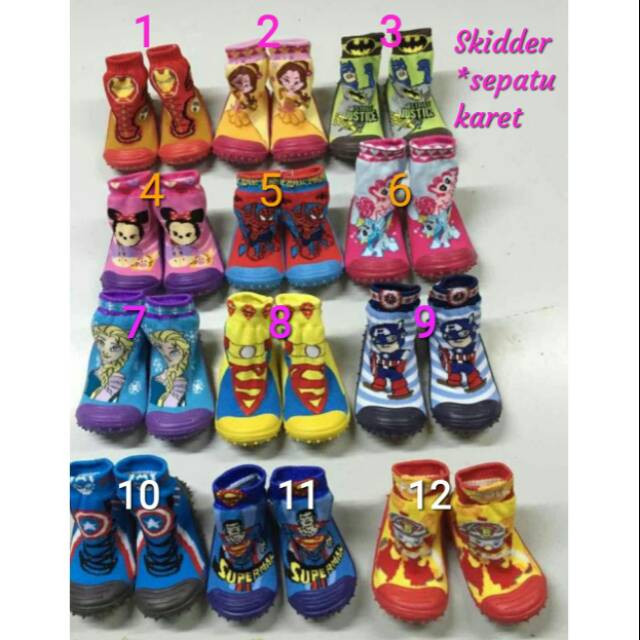 Sepatu Bayi Anti Selip Alas Karet Skidders New Motif Premium