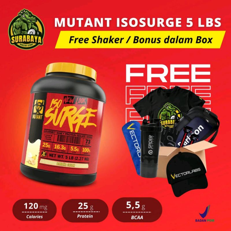 Mutant Iso Surge 5 Lbs Mutan Isosurge 5Lbs BPOM isolate Protein 5lb 5 lb Whey Pro Iso