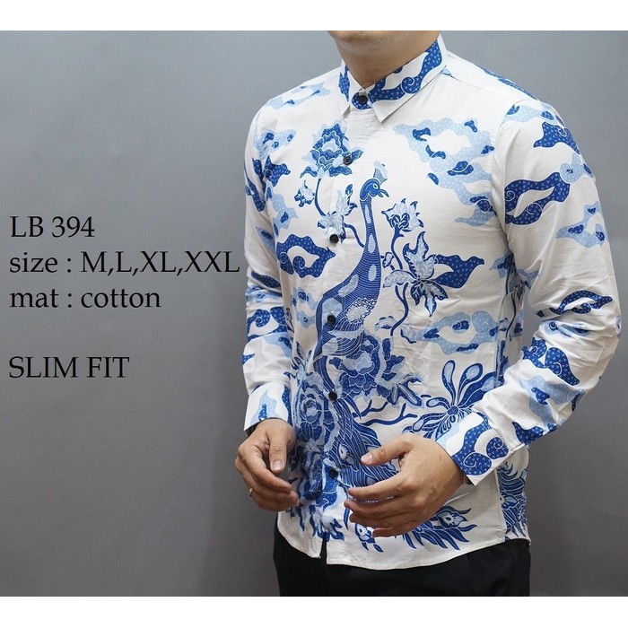 KEMEJA BATIK PRIA SLIM FIT MEWAH LB 394