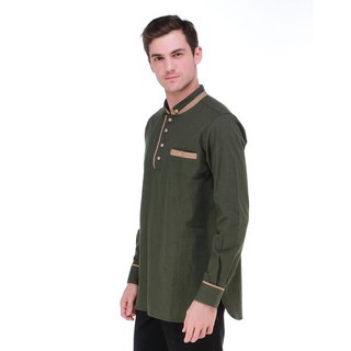 Koko Habib Hijau Army Polos Terbaru Disto Bandung Original Koko Habib Hijau Army Polos Terbaru Disto Bandung Original