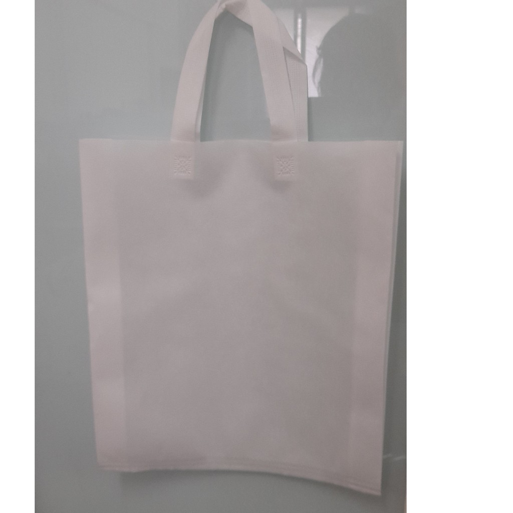 

(Lusin) Tas Press Spunbound Tali Goodie Bag Tas Belanja Warna Putih 38 cm x 45 cm