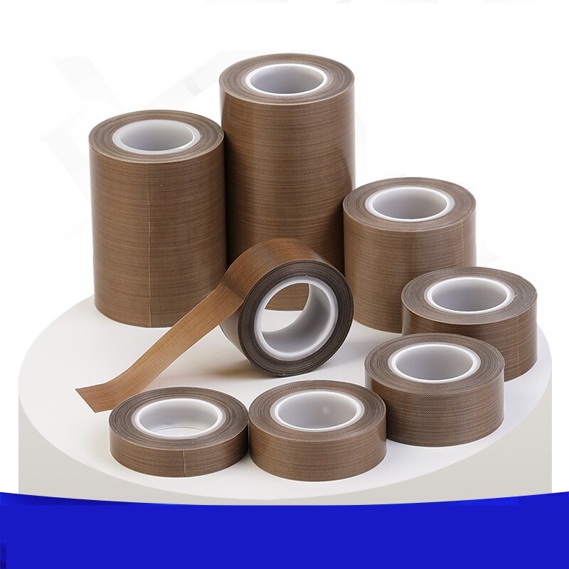 Tape Lakban PTFE Heat High Temperature Adhesive Insulation 10m x 20mm x 0.13mm - TF10M - Brown