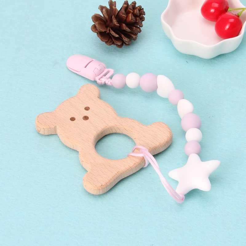 Mary Mainan Teether Kayu Beech Alami Handmade Untuk Bayi