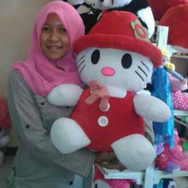 Boneka hello kitty / hk / helo kity topi jumbo / besar