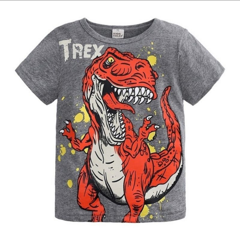 kaos anak anak terbaru motif dinosaurus trek 1-10tahun/free ongkir