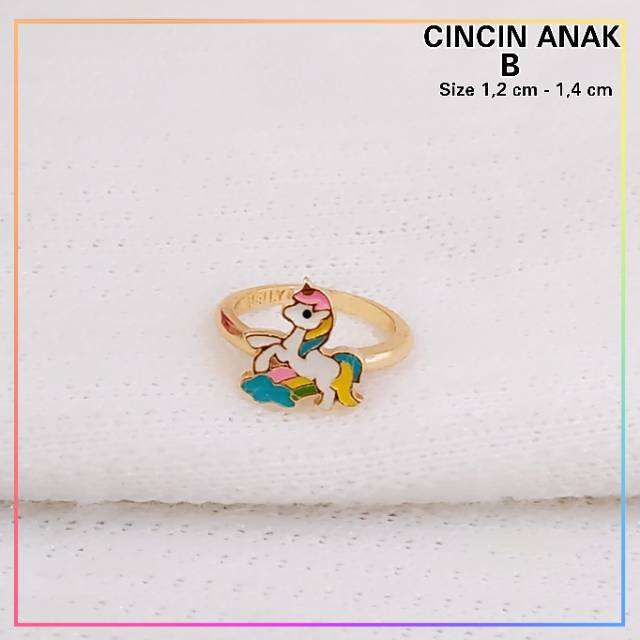 Cincin xuping cincin anak unicorn/little pony lapis emas gold F130