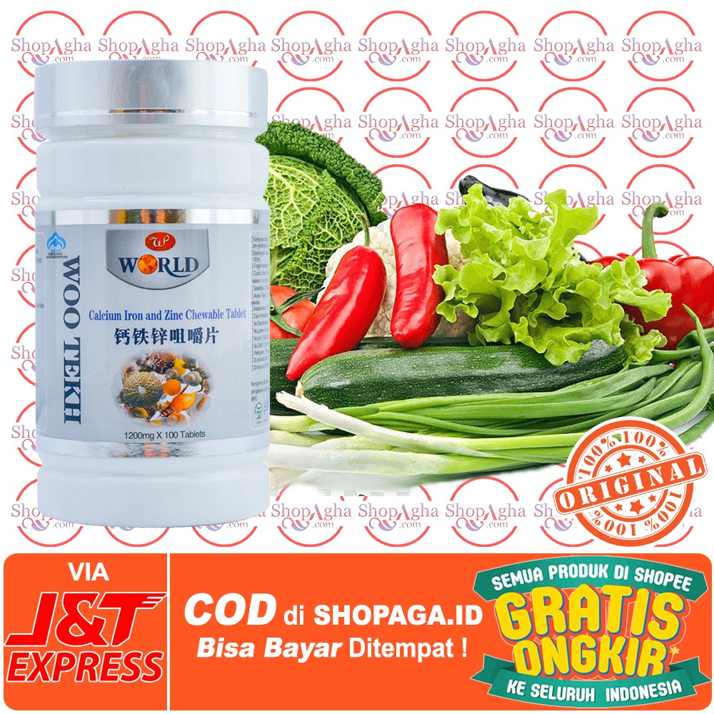 Calcium Iron & Zinc Tablet Wootekh - 100% Original - Gratis Ongkir