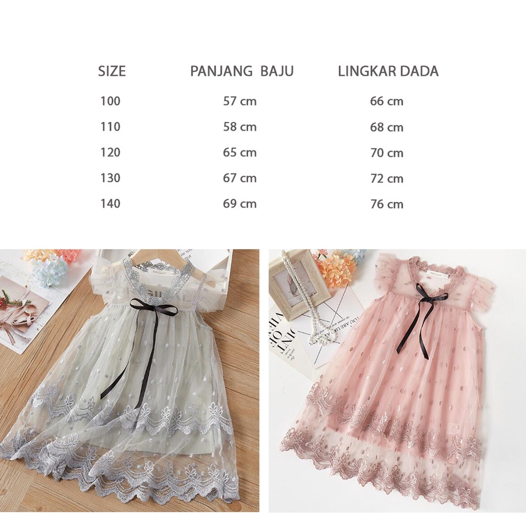 Dress Anak Bayi KOREA VICTORIA pink - Baju Baby Bayi Anak Gaun Tile Tulle Pesta Elegan Balita casual-3