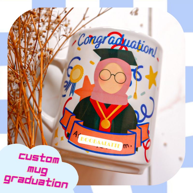 mug custom wisuda | kado wisuda murah custom | graduation gift mug murah | hampers mug custom