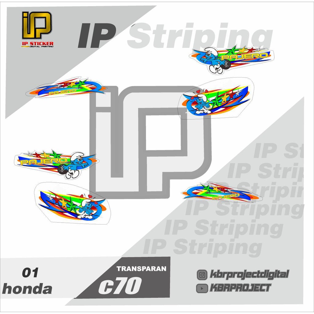 (cod) C70  TRANSPARAN stiker striping list motor C70 01 TRANSPARAN Racing C70