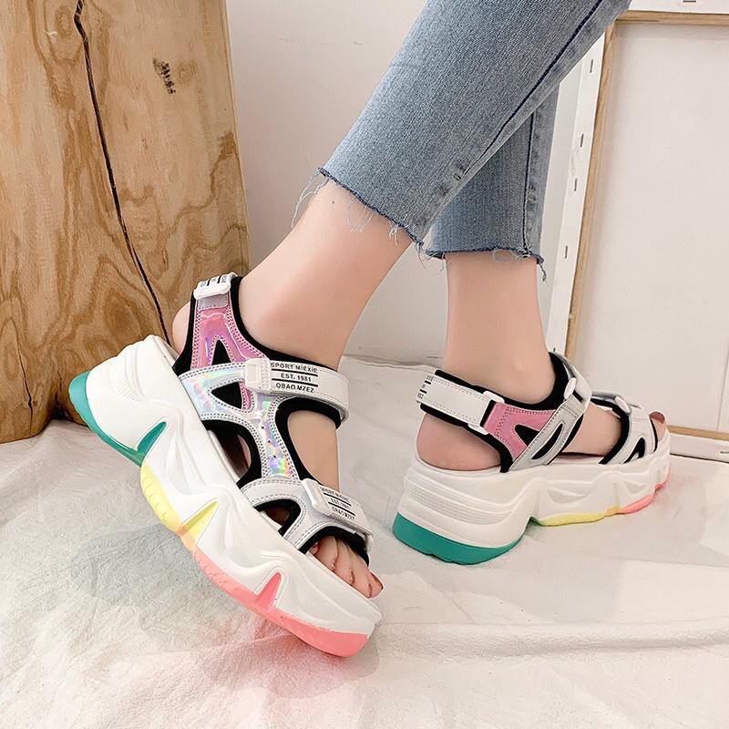 1001 SEPATU PLATFORM MIZU RAINBOW WANITA !!!