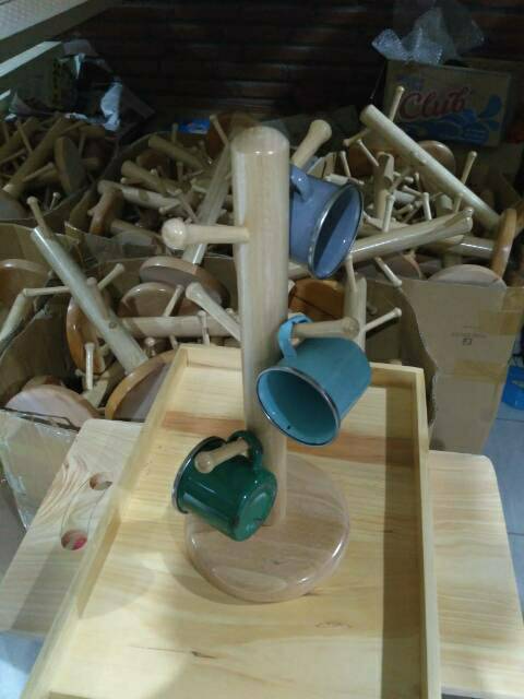 Mug Holder Kayu / Gantungan Cangkir Kayu