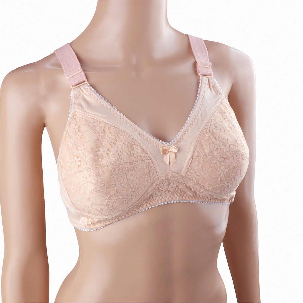 PALUPI Bra Brukat Premium Quality / BH Wanita Ibu Lokal JUMBO 40/42 Bahan Kaos Katun Tebal Tali Leba