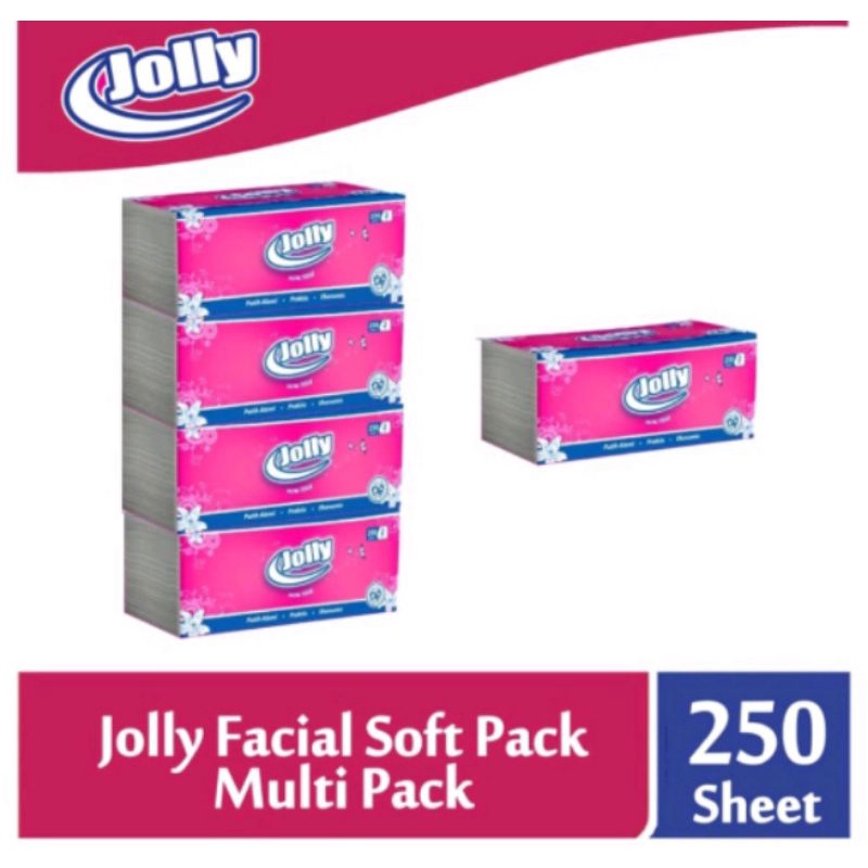 Tisu / Tissue Jolly 250 Sheets 2 Ply = 1 Pak [ isi 4 pcs ]