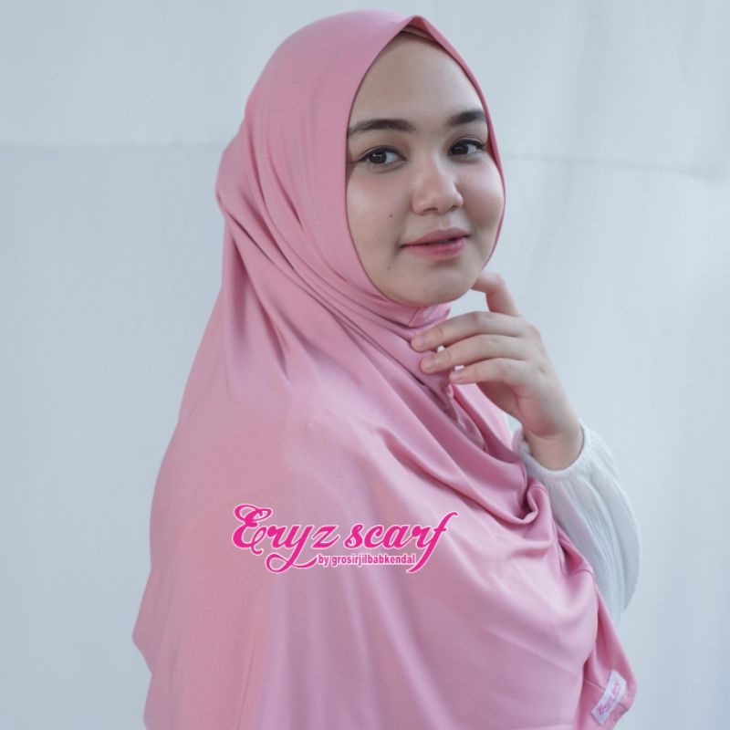 Bergo Shalwa Hijab Citra Kirana Jilbab Sport Instan Jersey Murah Kerudung Harian by Eryzscarf-Dustypink