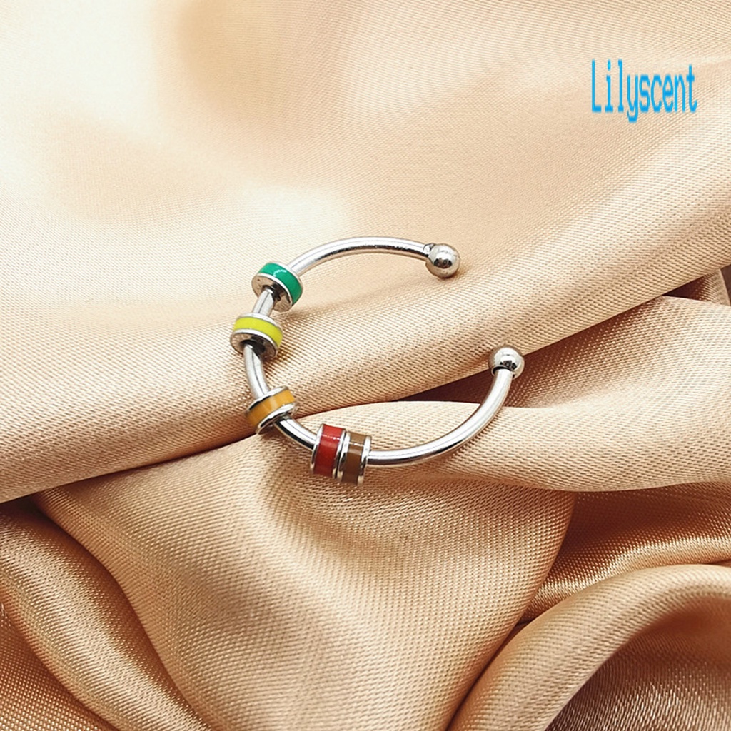 Lily Cincin Stainless Steel Model Terbuka Adjustable Untuk Unisex Dewasapriawanita