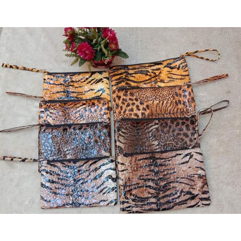 clutch leopard size 25x16cm/Dompet macan/Dompet leopard