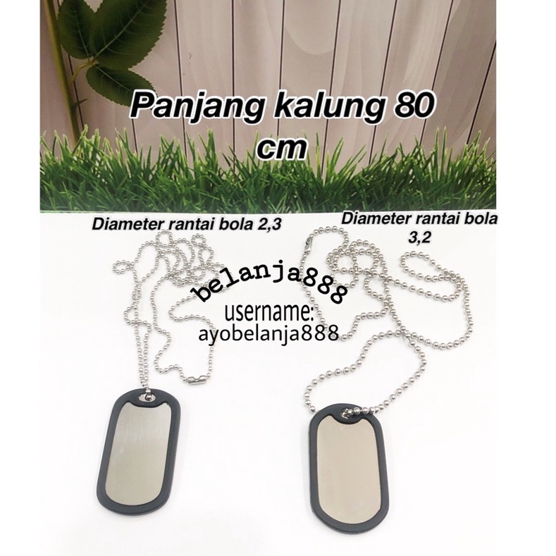 Rantai kalung biji lada panjang 80 cm bisa tempel logo atau stiicker