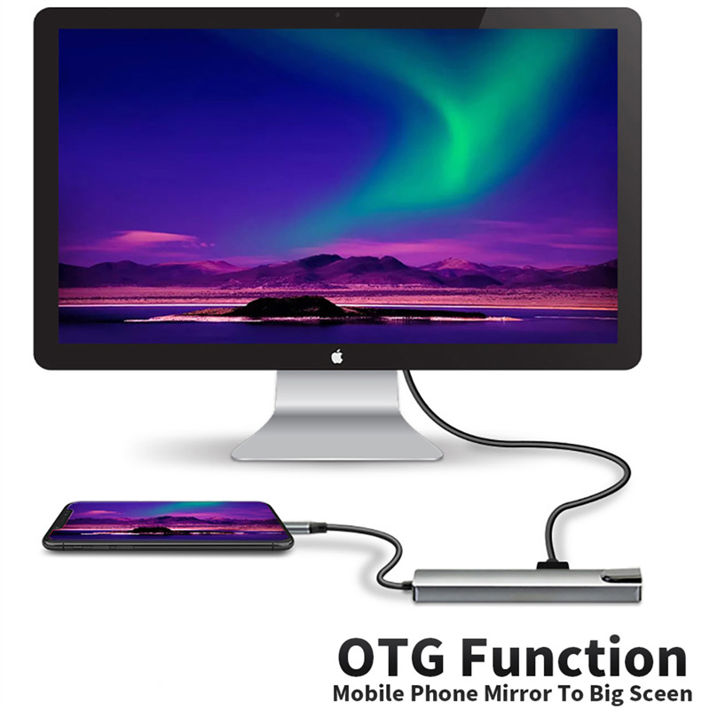 Type-c hub USB-C to HDMI USB3.0 LAN Ethernet Docking Station USB C HUB Adapter PD Fast Charging