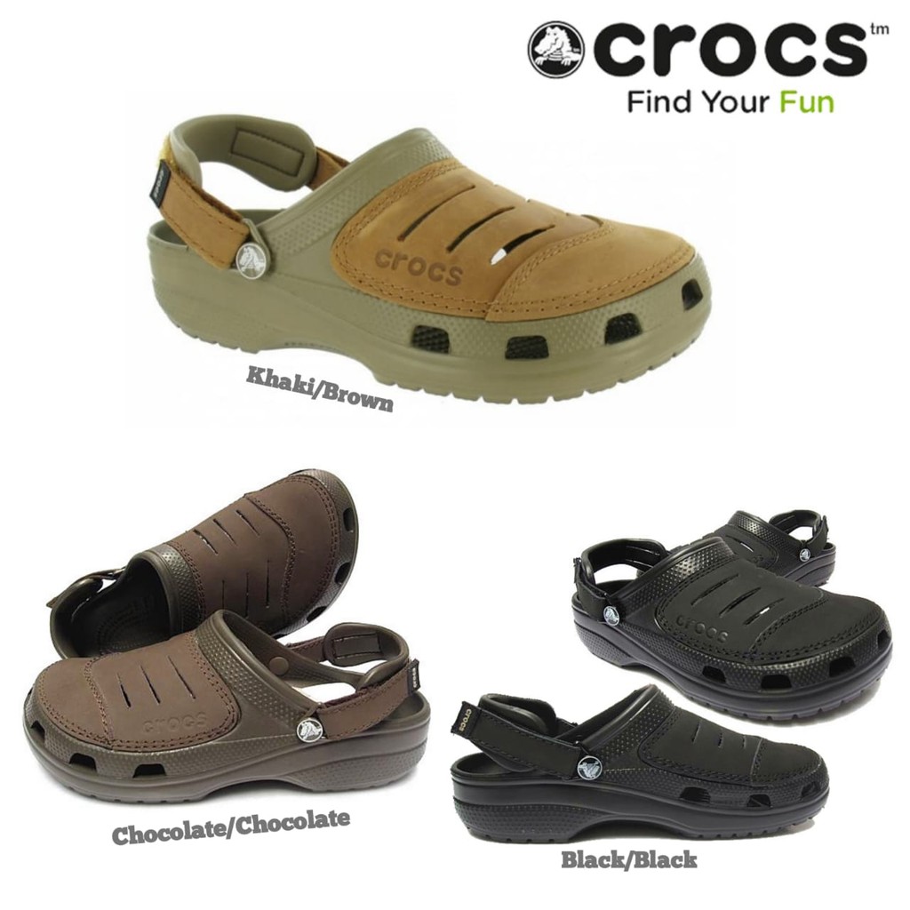 Crocs Yukon Leather Clog / Crocs Yukon Suede Man / Sandal Crocs Pria / Sepatu Sandal Pria / Crocs