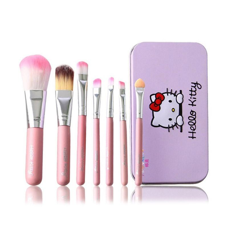 #LC-BeautyTools Kuas Hello Kitty Make Up Brush 7 in 1