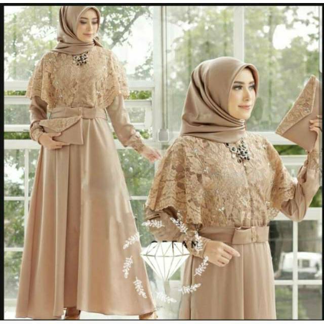 MAXY NADINE, VELVET BRUKAT, GAMIS HIJAB MUSLIM, DRESS