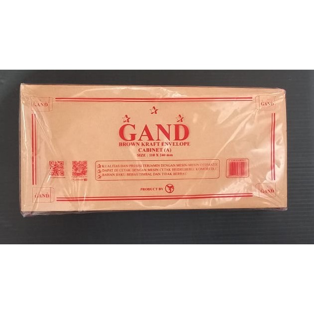 

Amplop Kabinet A Coklat Gand tanpa lem/ Amplop Gajian / Amplop A Gand 110 x 240 mm