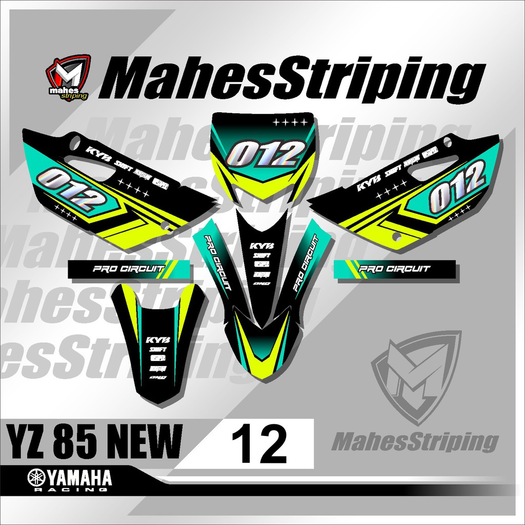Sticker Striping Stiker Decal Variasi YZ 85 Motif Racing MS-12