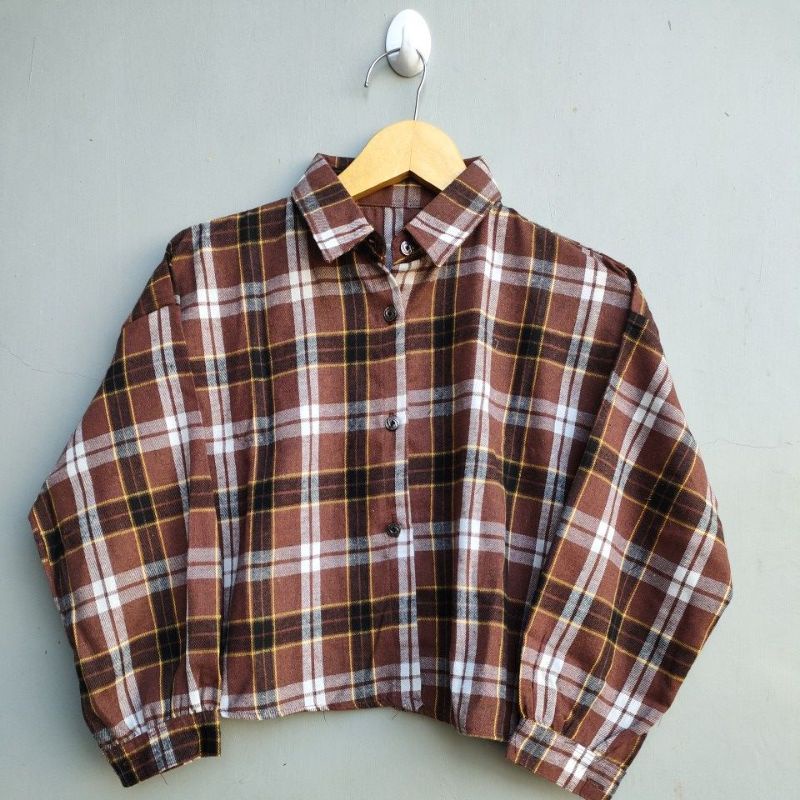 CROP TOP FLANEL / KEMEJA FLANEL WANITA / KEMEJA CROP / KEMEJA WANITA TERBARU-AL:05