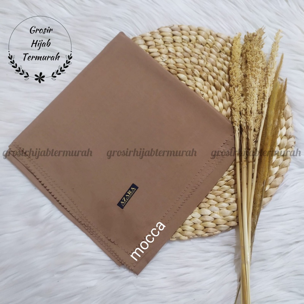 Hijab segiempat Oskara laser cut /Oscara /Japan / Jilbab voal miracle plain lasercut azara-Mocca