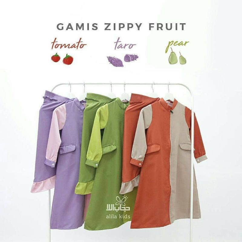 GAMIS ZIPPY FRUIT / GAMIS ZIPPY ALILA KIDS / GAMIS LUCU ANAK / GAMIS ALILA KIDS / HIJAB ALILA