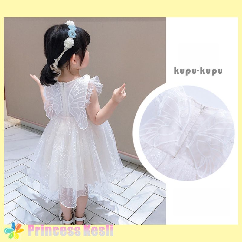 [PRINCESS KESLI] 0-7 Tahun Dress Butterfly Corak Bunga Flowers Anak Perempuan Gaun Pesta Princess Kupu-Kupu Rok Tutu Bayi Kids