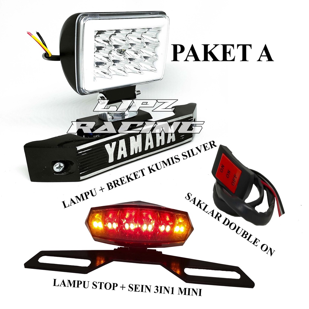 PAKET LAMPU LED MODEL TIPE 4649 + STOP LAMP + SAKLAR DOUBLE ON UNTUK RX-KING SRIES