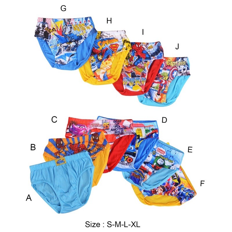 6 Pcs Celana Dalam Bokser Anak Laki Laki Bahan Katun / 6 Pcs Cd Celana Dalam Boxer Anak Cowok S M L