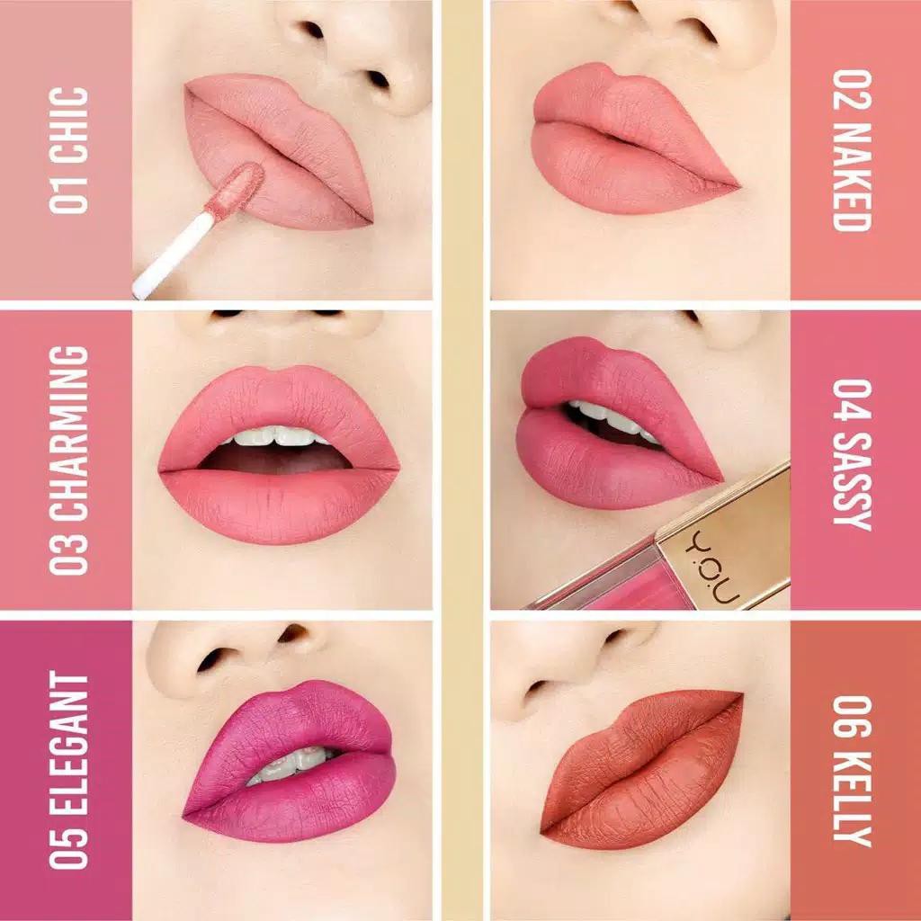 YOU The Gold One Rouge Velvet Matte Lip Cream 4.5 g Quick Dry and Long Lasting Resmi Original